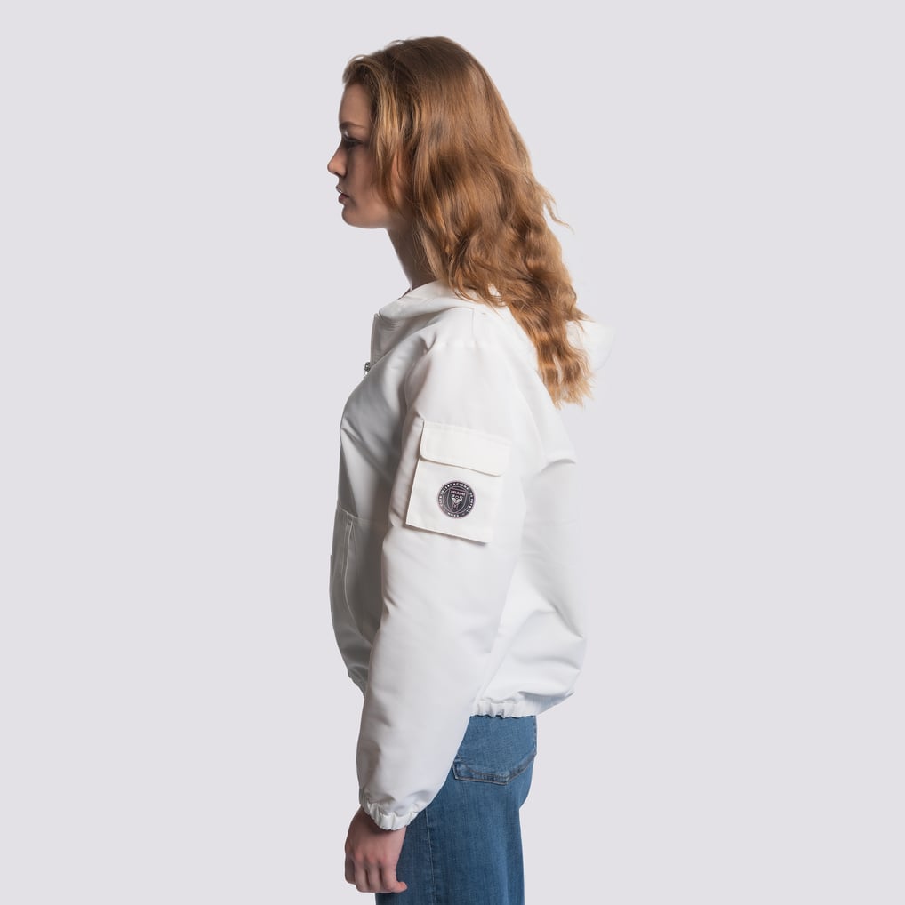  Inter Miami CF Lusso Women's Paige Half-Zip Hooded Jacket - White